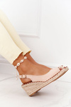 Klinové sandále s pletivou béžovou lasom palomas