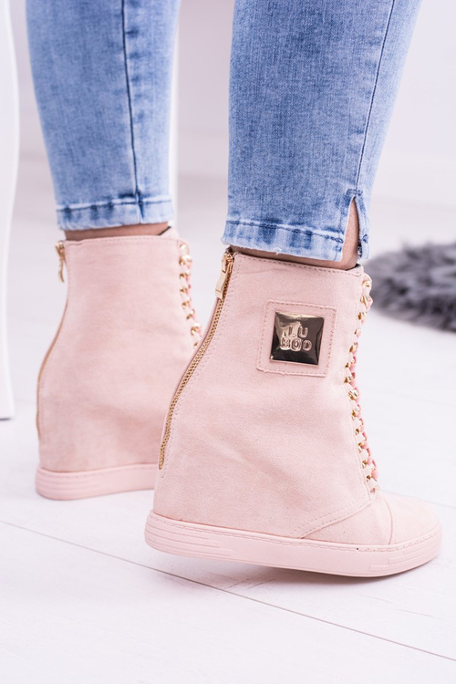 Dámská Obuv Sneakers Lu Boo Semišové Tenisky Růžové Monica