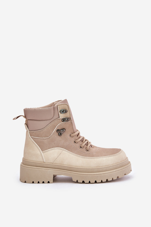 Béžové Dámske Šnurovacie Botky Rabaria