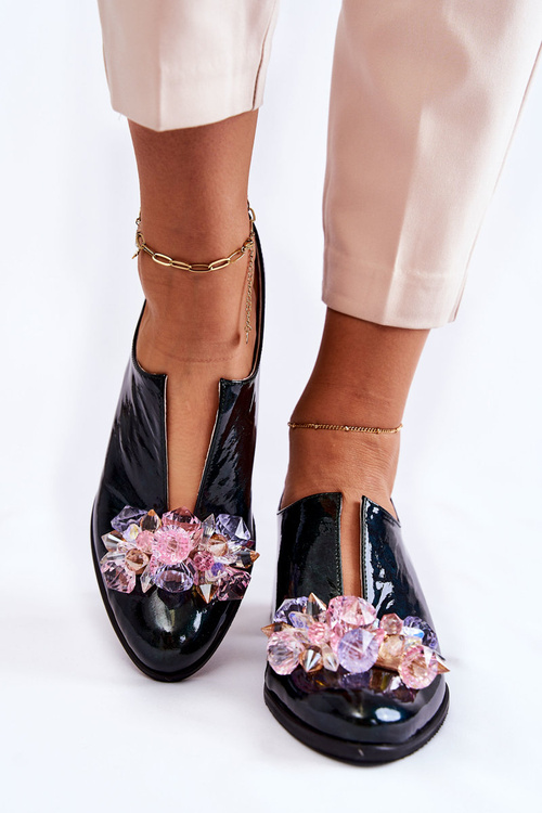 Lakované mozaikové boty s průhlednou dekorací zelene Delaver