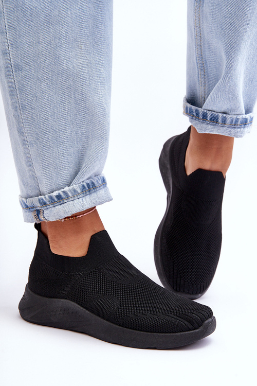 Dámske posuvné športové topánky čierne Claris