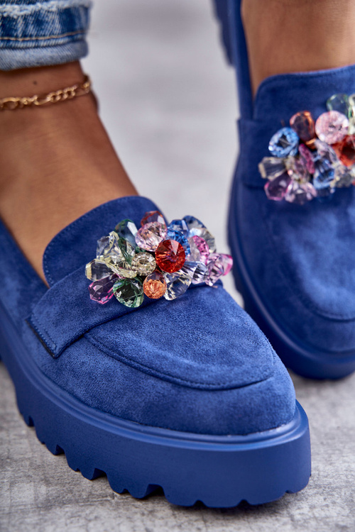 Dámske semišové topánky s dekoráciou Blue Britt