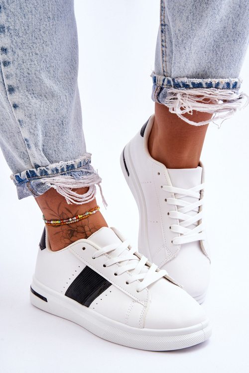 Dámske športové topánky na platforme biele a biele soris