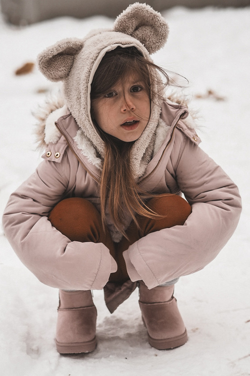 Detské snehové topánky izolované ružovou veľkou hviezdou MM374101 Zip