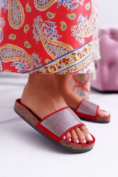 Dámské Nazouváky se Zirkony Červené Do It!