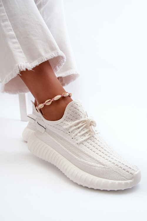 Dámske bielé textilné slip-on športové topánky Nelmarie