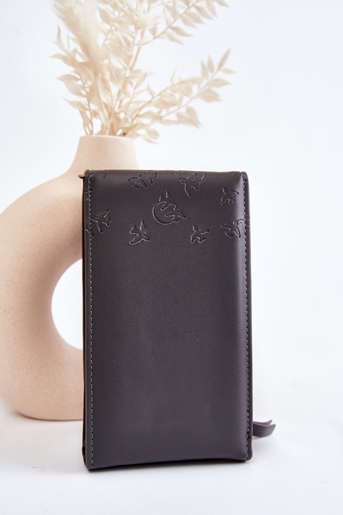 Módní kabelka peněženka 2v1 s embosováním Šedá Savano