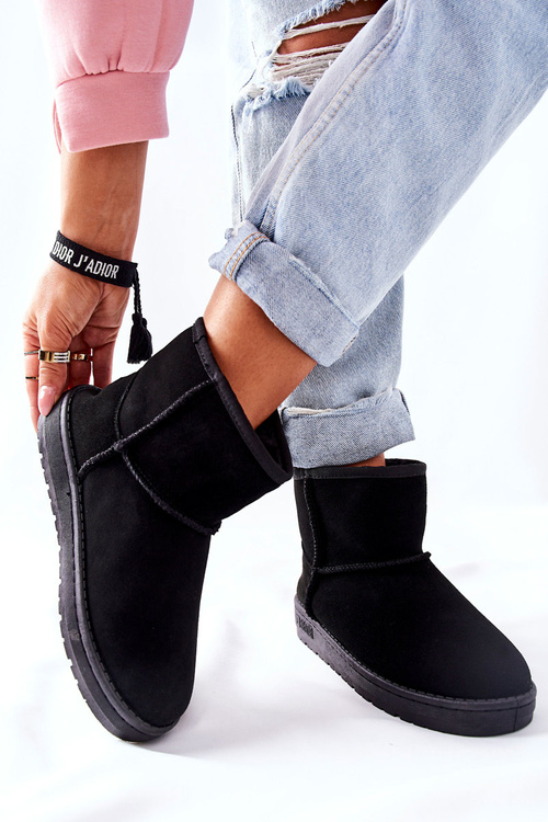 Dámské Kožené Sněhule Big Star II274440 Černé