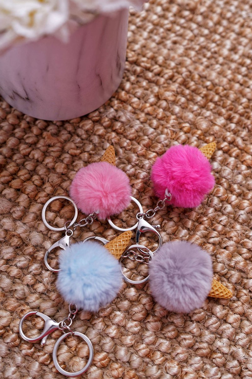 Malý prsteň pre kľúče pre kabelku ľad fuchsia