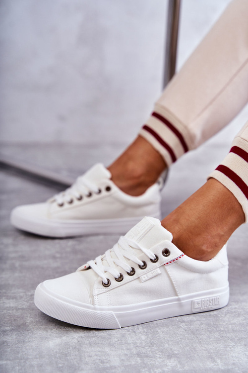 Dámské tenisky z nízkého materiálu Big Star KK274003 Bílé