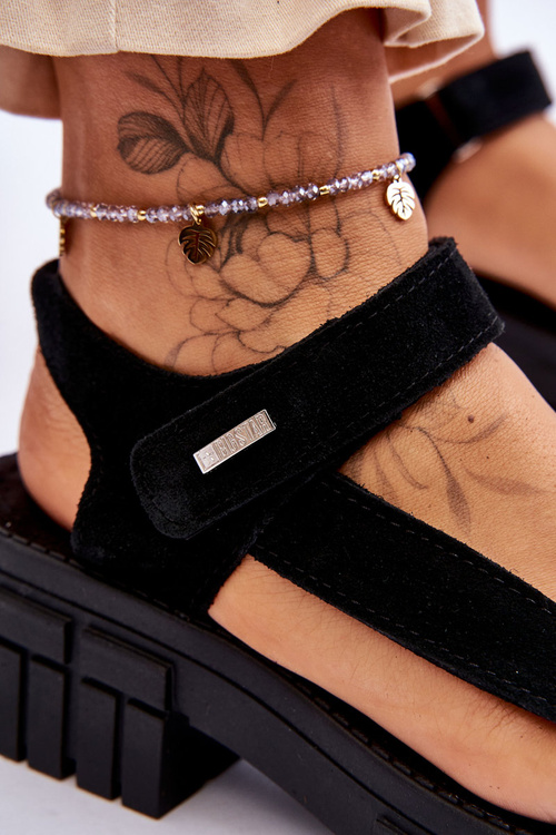 Dámské semišové sandály Big Star LL276035 Černá