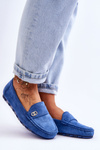 Slocked Suede Pochers Blue Castelo