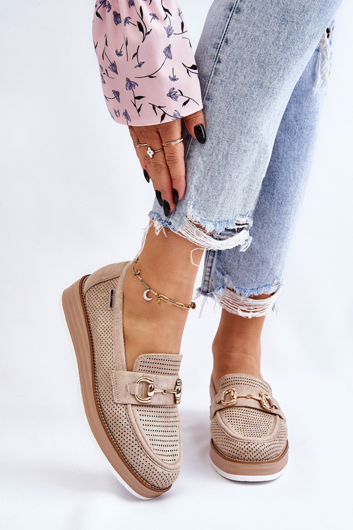 Dámske mokasíny na platforme Beige Danny