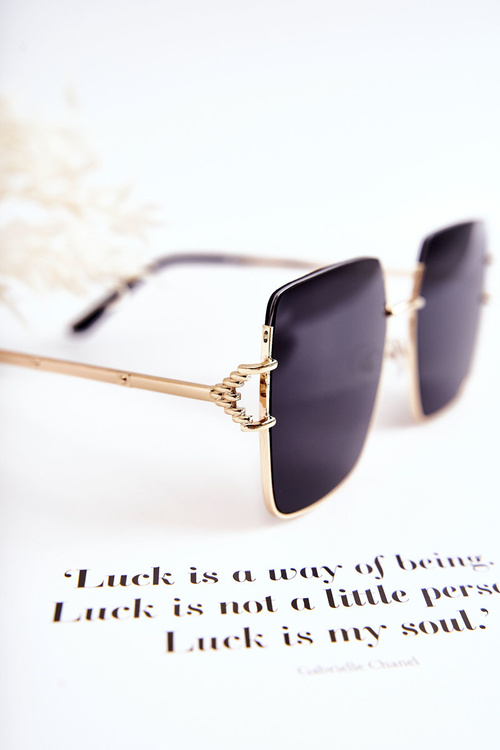 Velké sluneční brýle V160020 Černá a zlatá