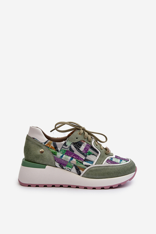 Dámské kožené tenisky na platformě Maciejka 06390-09 seledýnové