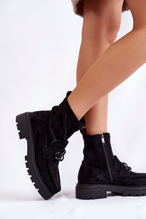 Ženské semišové topánky la.fi 250042b-ud čierne