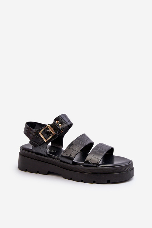 Dámske sandále na masívnej podrážke čierne Nicarda