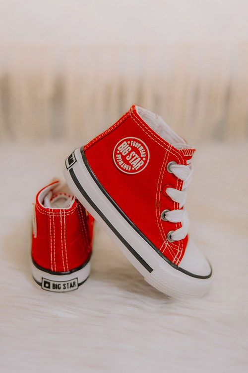 Detské vysoké tenisky s veľkou hviezdou HH374086 Red Slider