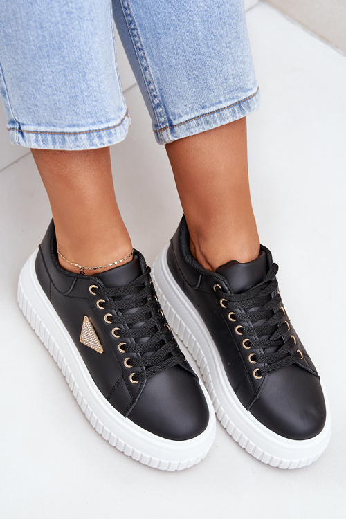 Stylové tenisky na masivní platformě černo-bílé Vallexia