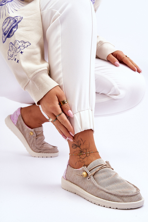 Dámské nazouvací plátěné tenisky Béžová Kenza