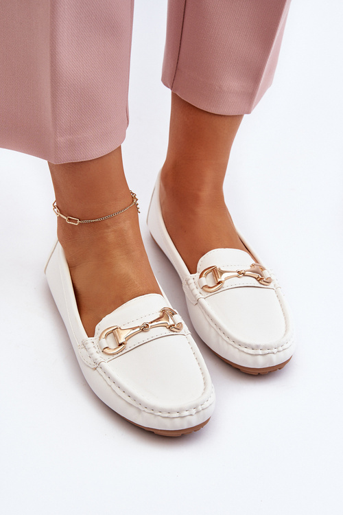 Dámské klasické mokasíny z ekologické kůže bílé Demese