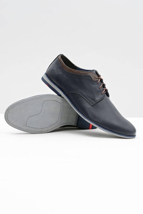 Pánske námornícke modré kožené topánky Gianni