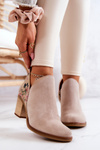Dámske kožené topánky na svetelnom béžovom stĺpe Maciejka 04492
