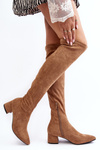 Dámské kolena vysoké boty na nízkém podpatku Camel Maidna