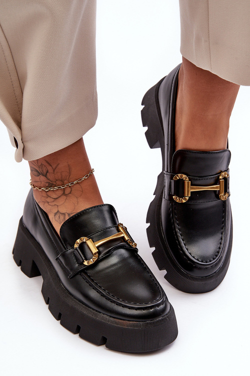 Dámske topánky Loafer s dekoráciou Black Peuria
