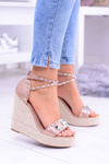 Dámske šampanské sandále Studs Jet Espadrilles Mariko