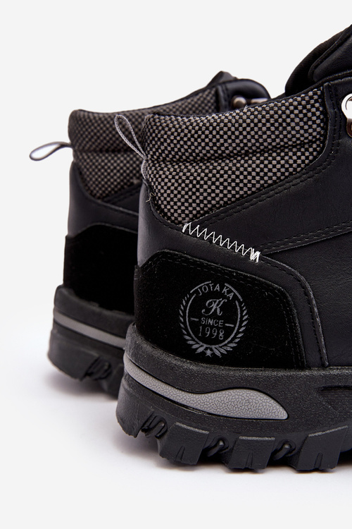Pánske trekkingové topánky, čipky čiernej saloménu -topánky