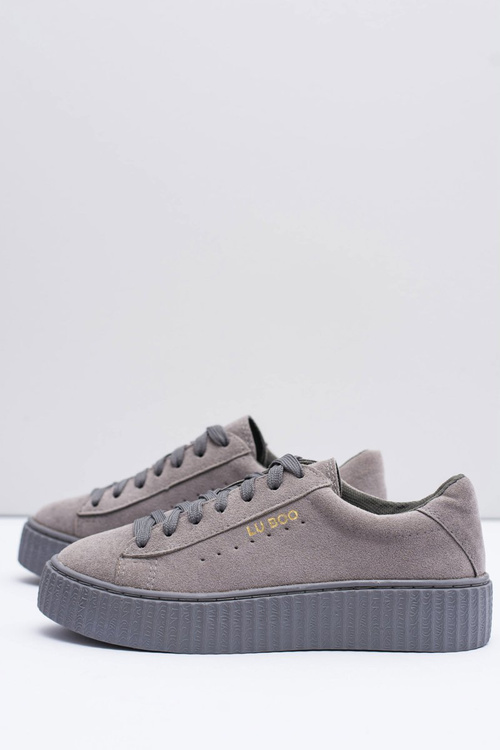 Lu Boo Šedé semišové popínavé výrobky platformy Jagger