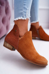 Dámské Kožené Boty Maciejka Camel Zvířecí Vzor 04091-29