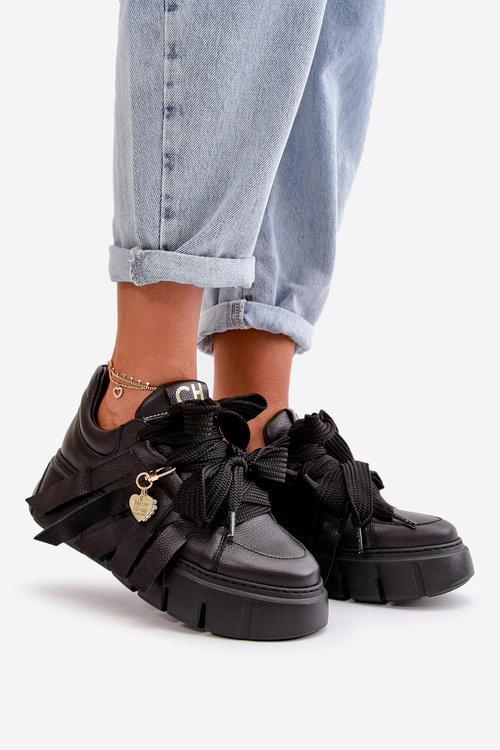 Dámské kožené tenisky s ozdobami CheBello 4292 béžové