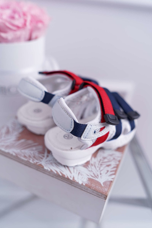 Dětské dívčí Sandály na Suchý Zip Bílé Fima