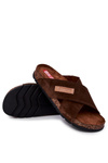 Pánska pohodlná veľká hviezda JJ176006 Brown Flip -flops