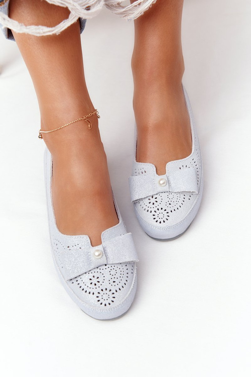 Dámské Kožené Baleríny RIO FLORE Eco-Friendly Světle Modré