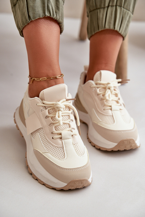 Dámské Tenisky Na Platformě Béžové Nevelaine