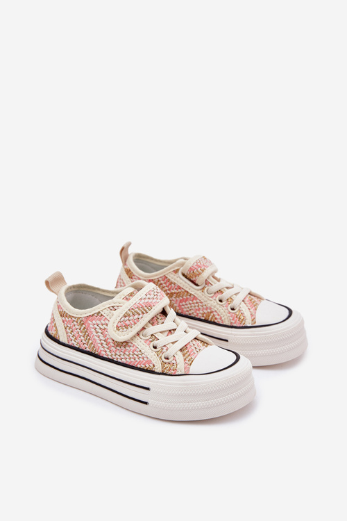 Dívčí Tenisky Na Suchý Zip Růžové Zelina