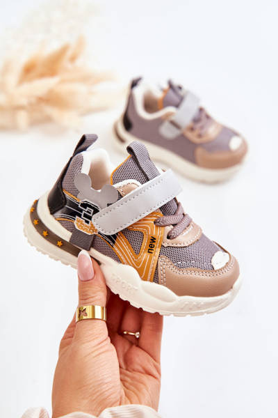 Dětská látková sportovní obuv šedohnědá Nathine