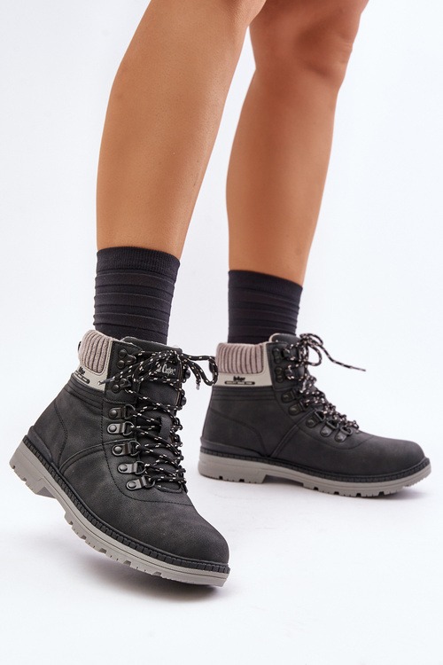 Zateplené dámské kotníkové boty Lee Cooper černé LCJ-24-03-3043