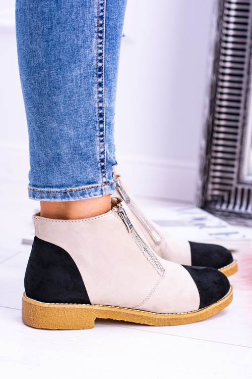 Lu Boo Suede Béžové topánky s posúvačmi Inez