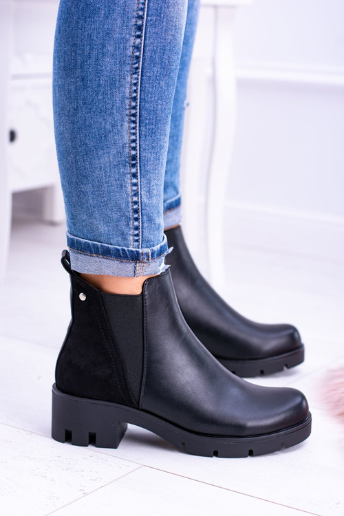 Černé ploché zahřřené boty Murcio