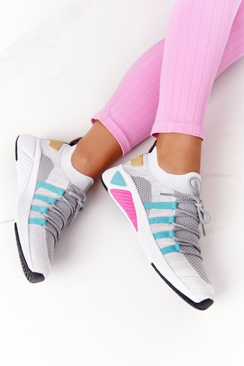 Dámské Tenisky Memory Foam Big Star HH274531 Bile-Sedé