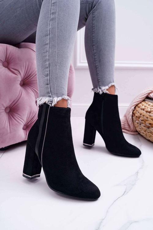 Dámské Kotníkové Boty Na Podpatku Černé Domeno