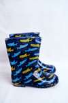 Detský gumový galoshes Navy Blue Shark