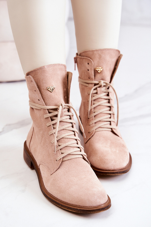 Semišové boty Nicole Růžové 2697