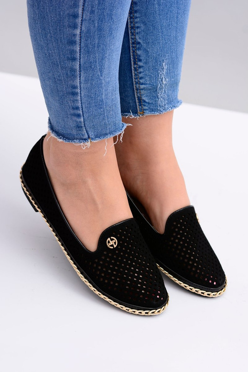 Lu Boo Čierne otvorené baleríny Lordy Styish