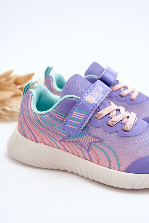 Lehké Dětské Sportovní Boty Memory Foam System Big Star LL374151 Fialové