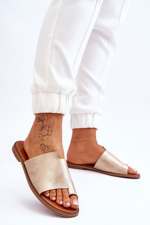 Dámska kožená kožená flip -flops svetlo -amitovaný amit